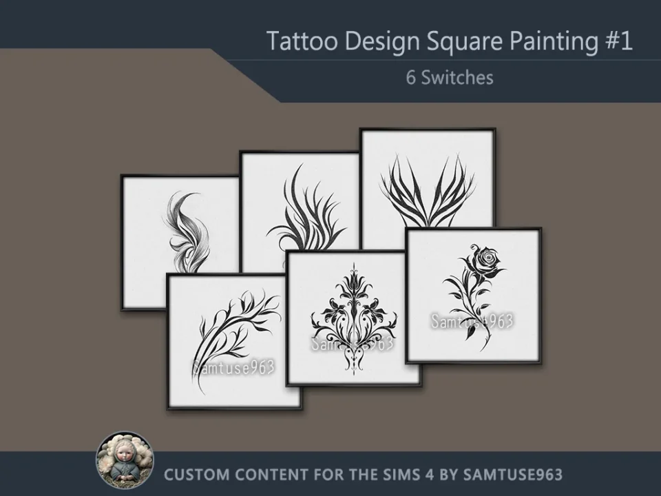 Tattoo Design Square Painting #1 Extra C Samtuse963