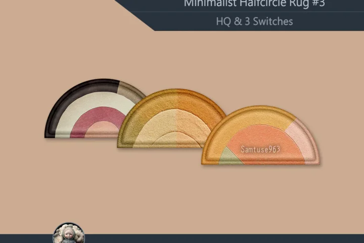 HQ Minimalist Half Circle Dance Rug #3 Samtuse963