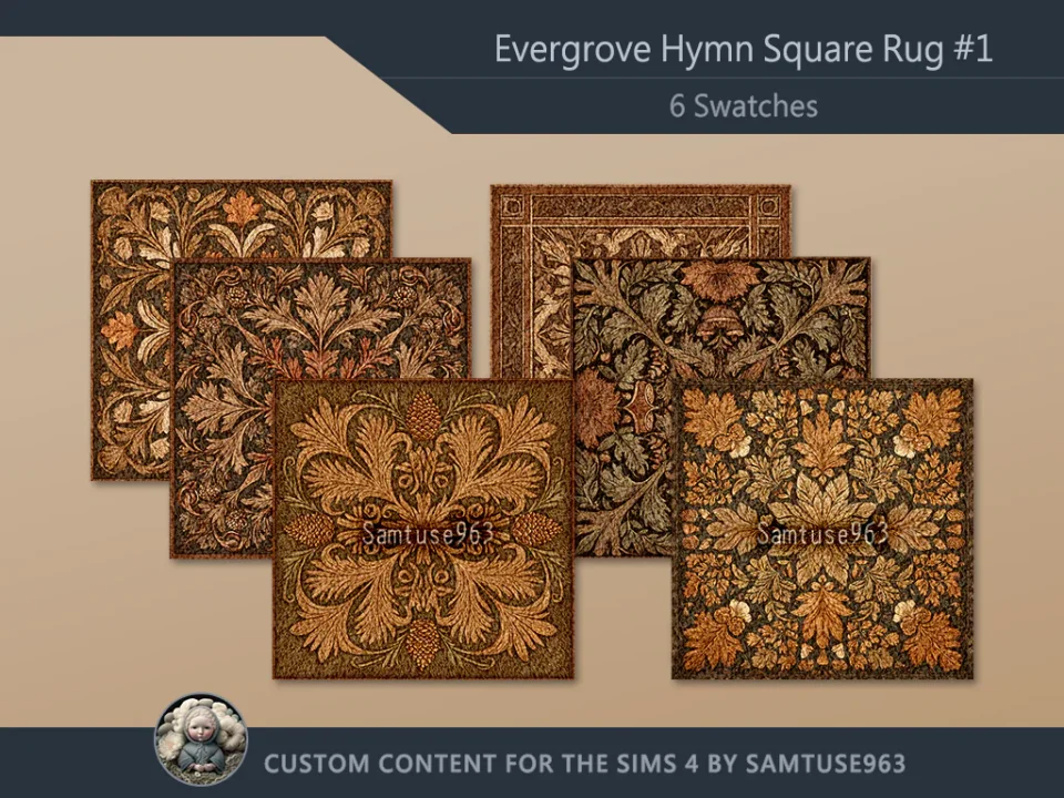 Evergrove Hymn Square Dance Rug #1 Samtuse963