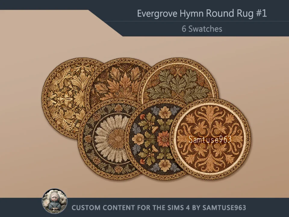 Evergrove Hymn Round Dance Rug #1 Samtuse963