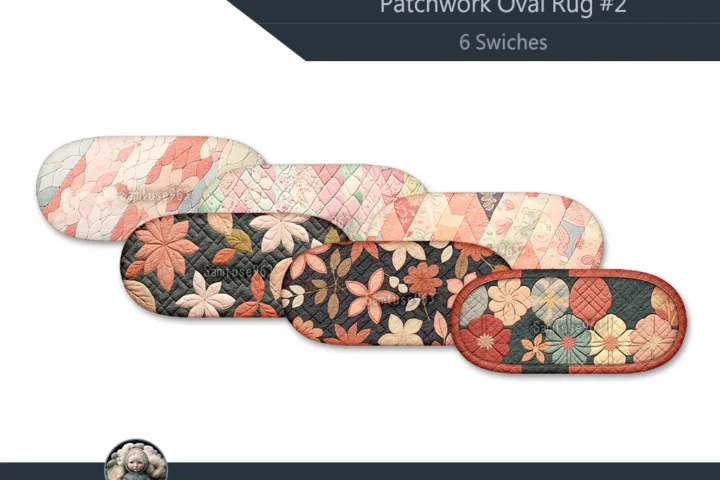 Patchwork Oval Dance Rug #2 Samtuse963