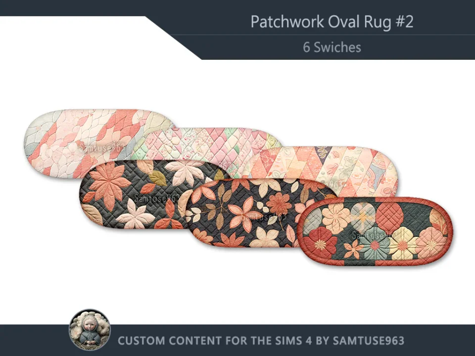 Patchwork Oval Dance Rug #2 Samtuse963