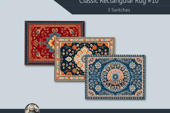Classic Rectangular Dance Rug #10 Samtuse963