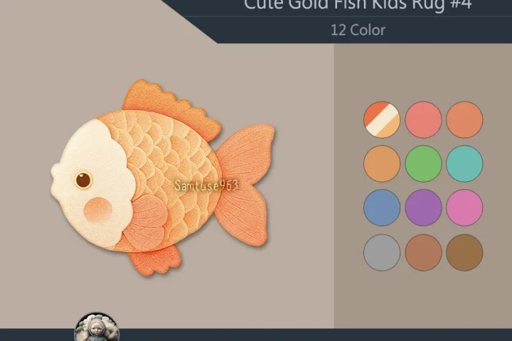 Cute GoldFish Kids Dance Rug #4 Samtuse963