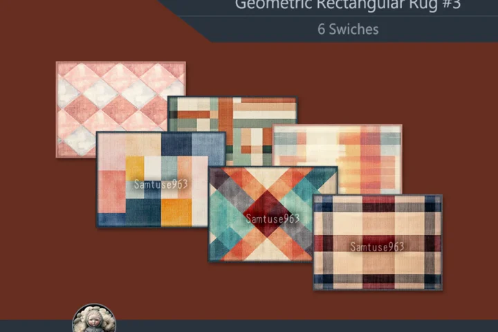 Geometric Rectangular Dance Rug #3 Samtuse963