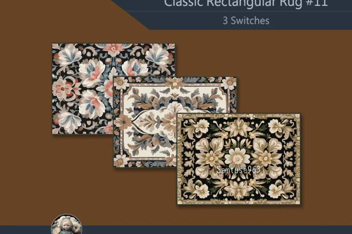 Classic Rectangular Dance Rug #11 Samtuse963