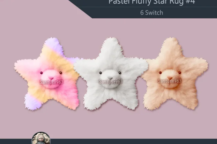 Pastel Fluffy Star Dance Rug #4 Samtuse963