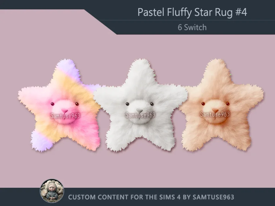 Pastel Fluffy Star Dance Rug #4 Samtuse963