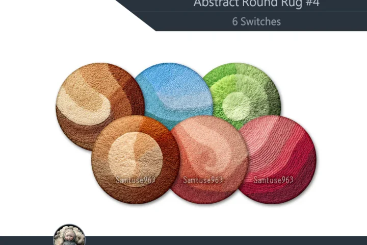 Abstract Round Dance Rug #4 Samtuse963