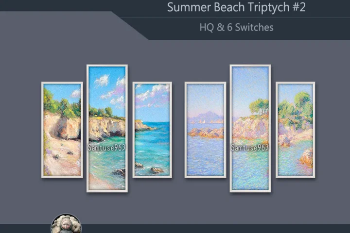 HQ Summer Beach Triptych #2 Sellable Extra B Samtuse963