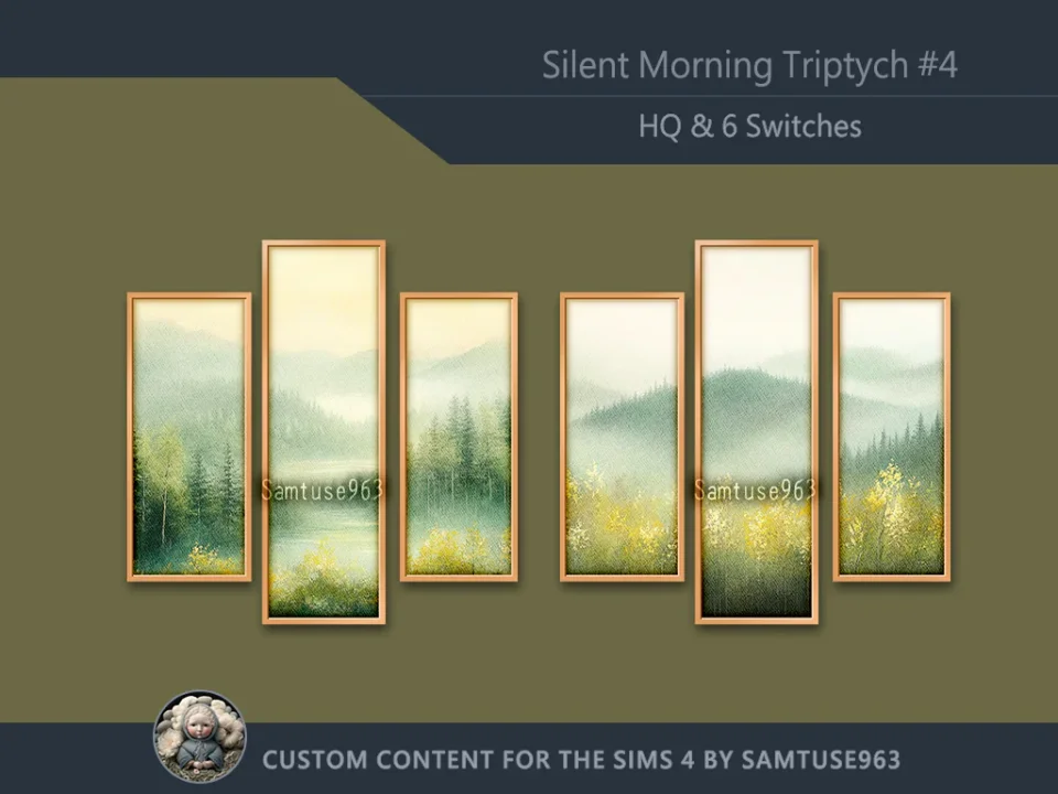 HQ Silent Morning Triptych #4 Sellable Extra B Samtuse963