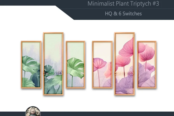 HQ Minimalist Plant Triptych #3 Sellable Extra B Samtuse963