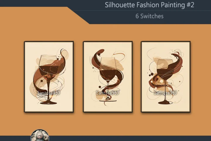 Minimalist Wine Painting #1 Sellable Extra A Samtuse963