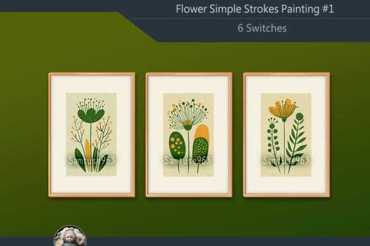 Flower Simple Strokes Painting #1 Sellable Extra A Samtuse963