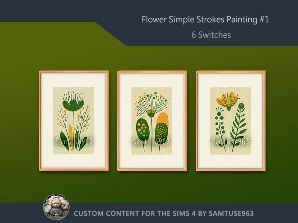 Flower Simple Strokes Painting #1 Sellable Extra A Samtuse963