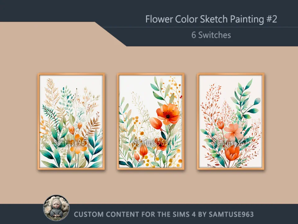 Flower Color Sketch Painting #2 Sellable Extra A Samtuse963