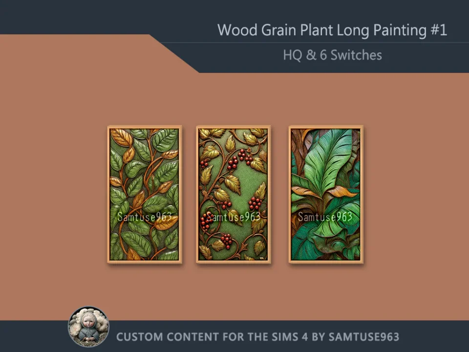 HQ Wood Grain Plant Long Painting #1 Sellable Extra D Samtuse963