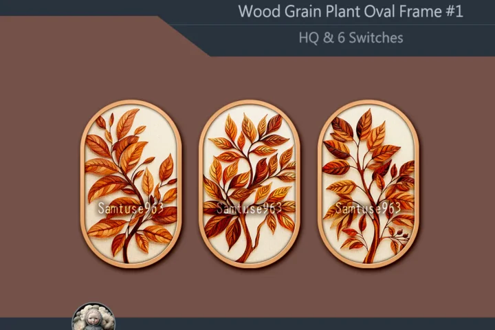HQ Wood Grain Plant Oval Frame #1 Sellable Samtuse963