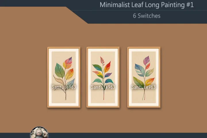 Minimalist Leaf Long Painting #1 Sellable Extra D Samtuse963