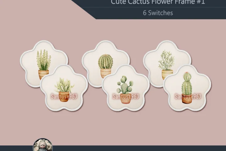 Cute Cactus Flower Frame #1 Sellable Samtuse963