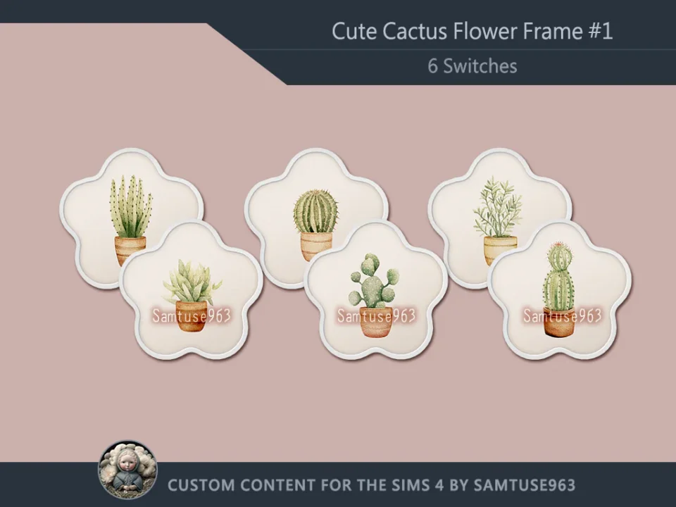 Cute Cactus Flower Frame #1 Sellable Samtuse963