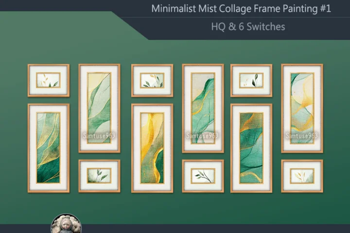 HQ Minimalist Mist Collage Frame Painting #1 Sellable Samtuse963