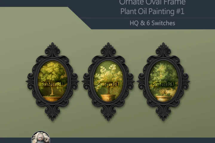 HQ Ornate Oval Frame Plant Oil Painting #1 Sellable Samtuse963