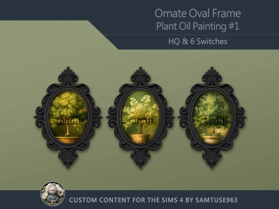 HQ Ornate Oval Frame Plant Oil Painting #1 Sellable Samtuse963