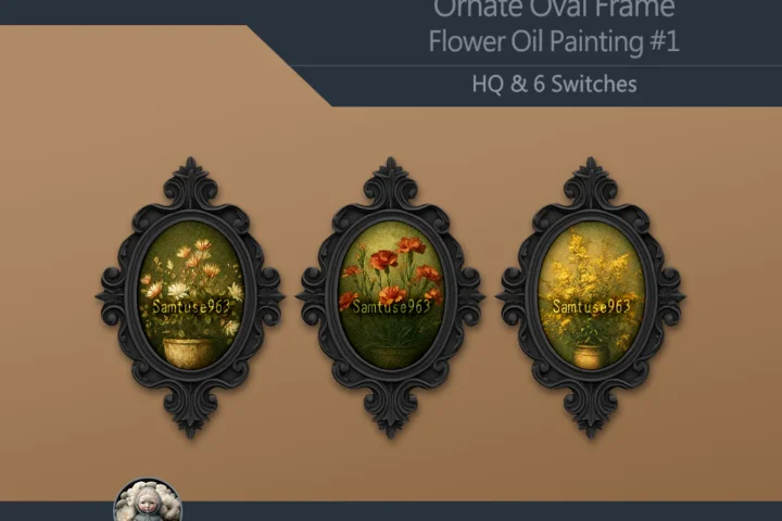 HQ Ornate Oval Frame Flower Oil Painting #1 Sellable Samtuse963