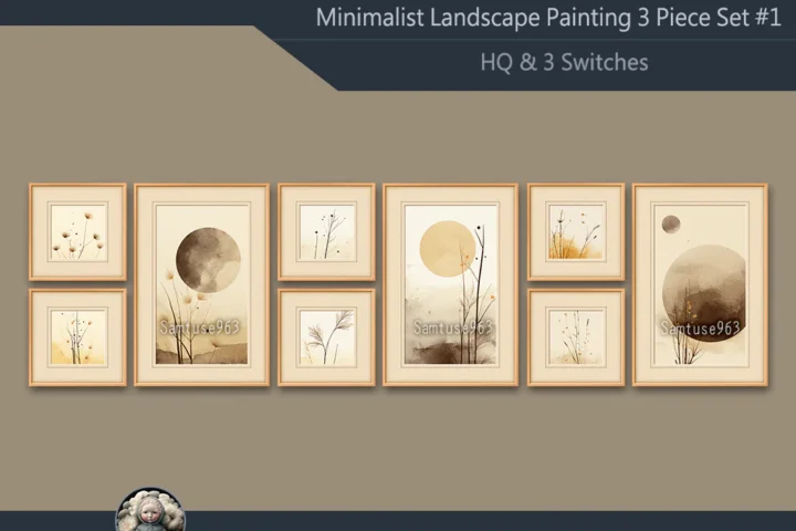HQ Minimalist Landscape Painting 3 Piece Set #1 Sellable Extra F Samtuse963
