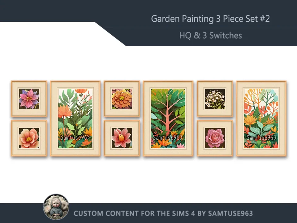 HQ Garden Painting 3 Piece Set #2 Sellable Extra F Samtuse963