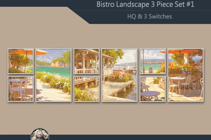 HQ Bistro Landscape Painting 3 Piece Set #1 Sellable Extra F Samtuse963