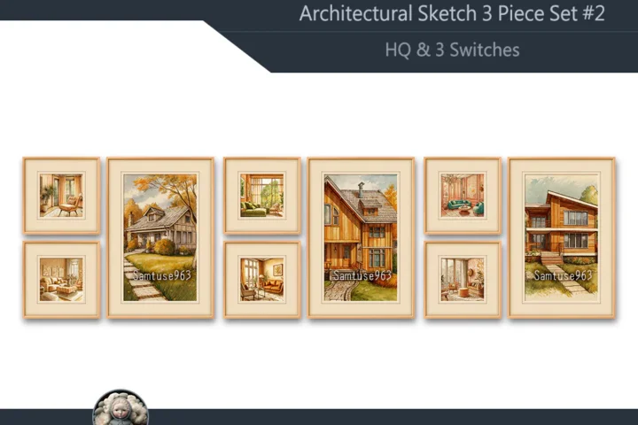 HQ Architectural Sketch 3 Piece Set #2 Sellable Extra F Samtuse963