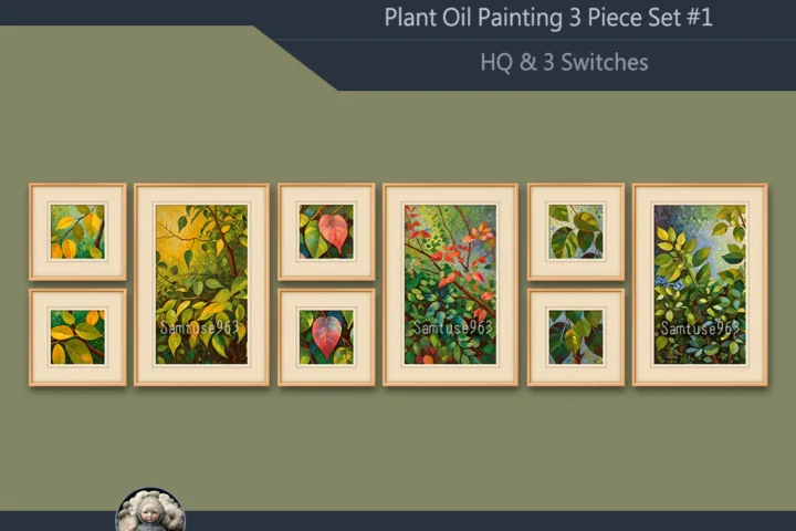 HQ Plant Oil Painting 3 Piece Set #1 Sellable Extra F Samtuse963