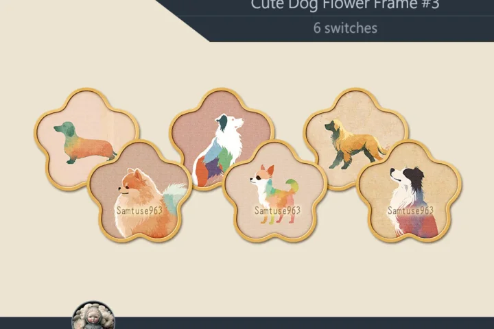 Cute Dog Flower Frame #3 Sellable Samtuse963