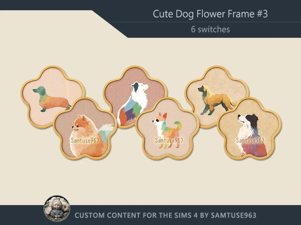 Cute Dog Flower Frame #3 Sellable Samtuse963