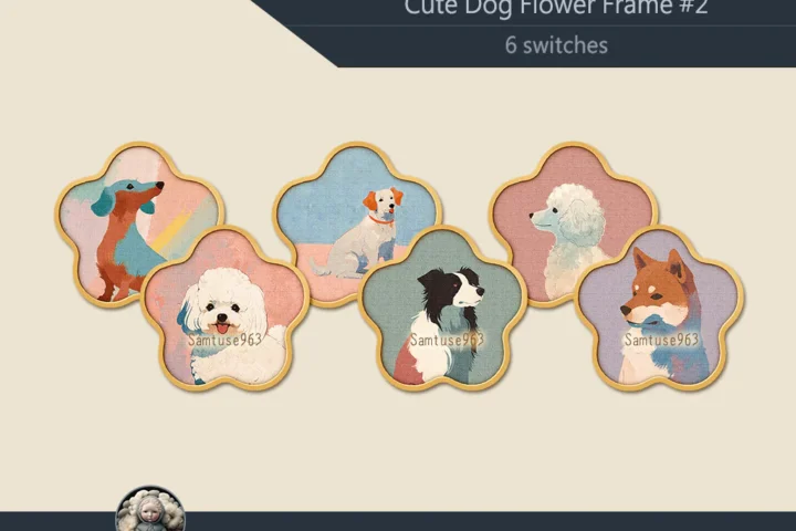Cute Dog Flower Frame #2 Sellable Samtuse963