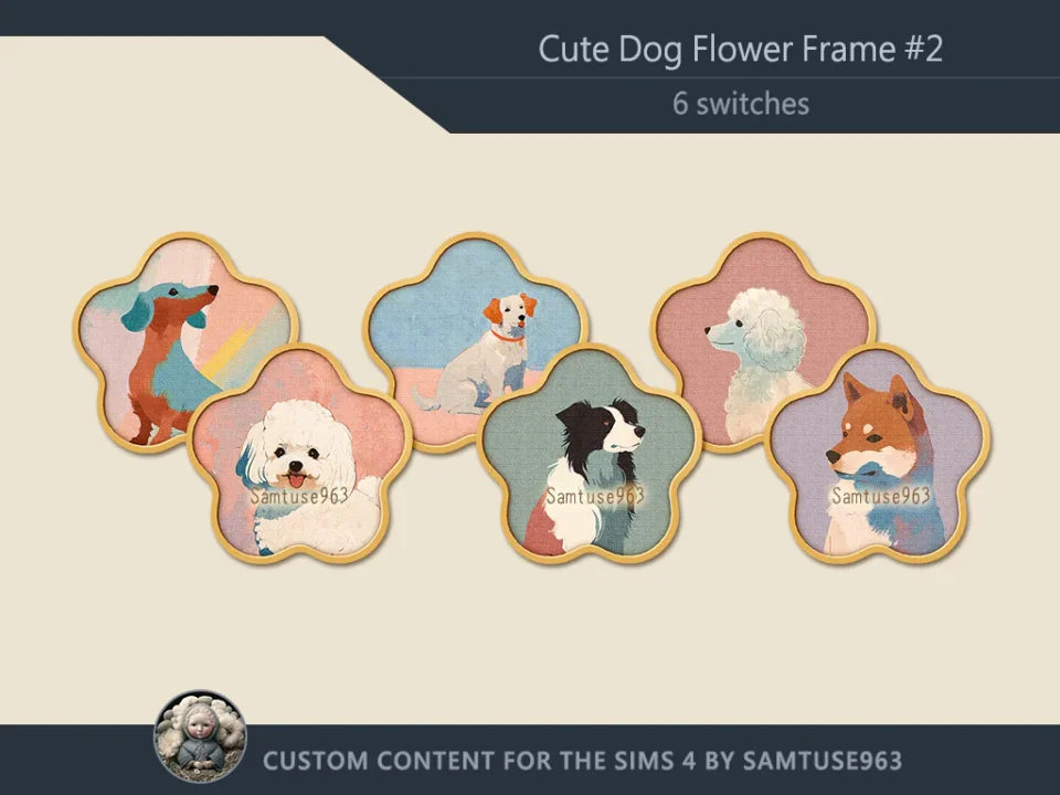 Cute Dog Flower Frame #2 Sellable Samtuse963