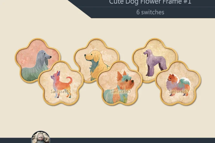 Cute Dog Flower Frame #1 Sellable Samtuse963