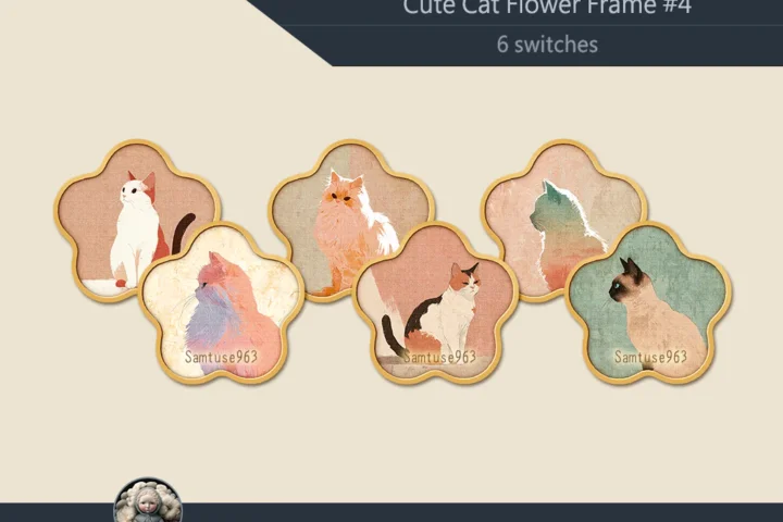 Cute Cat Flower Frame #4 Sellable Samtuse963