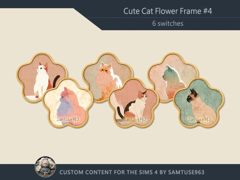 Cute Cat Flower Frame #4 Sellable Samtuse963
