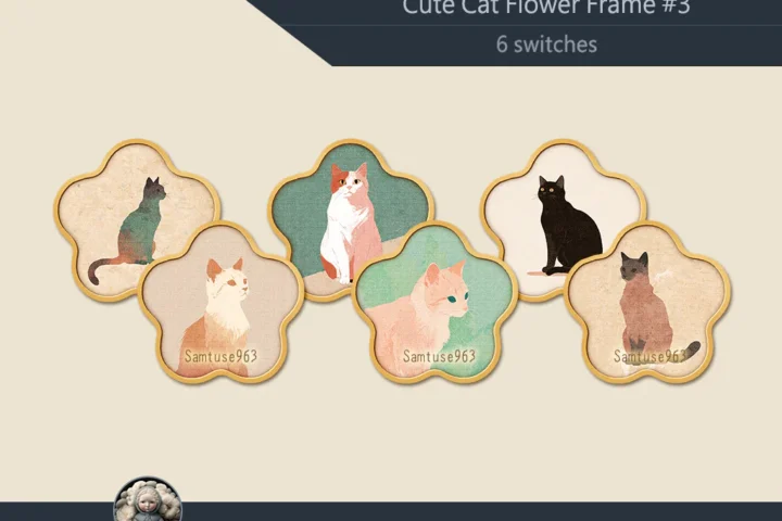 Cute Cat Flower Frame #3 Sellable Samtuse963