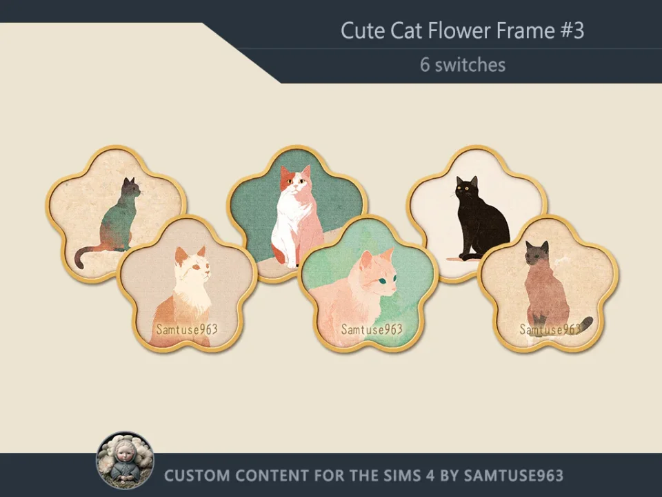 Cute Cat Flower Frame #3 Sellable Samtuse963