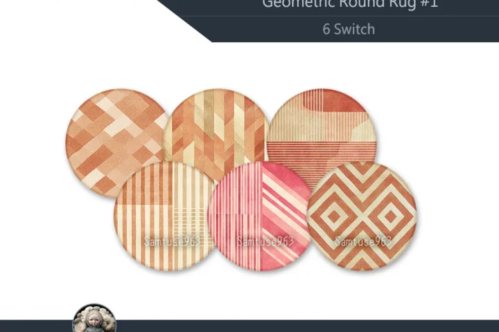 Geometric Round Dance Rug #1 Samtuse963
