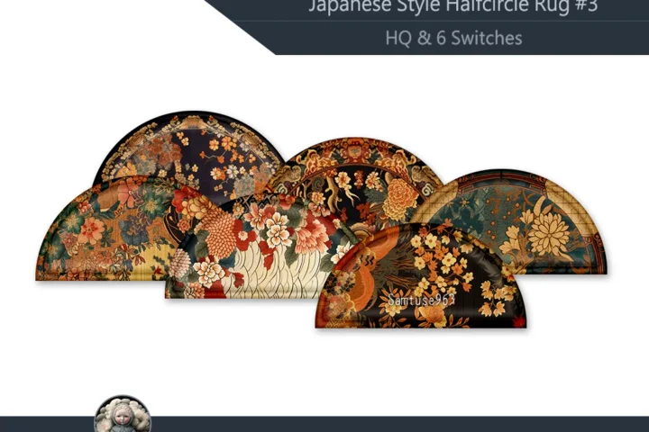 HQ Japanese Style Half Circle Dance Rug #3 Samtuse963