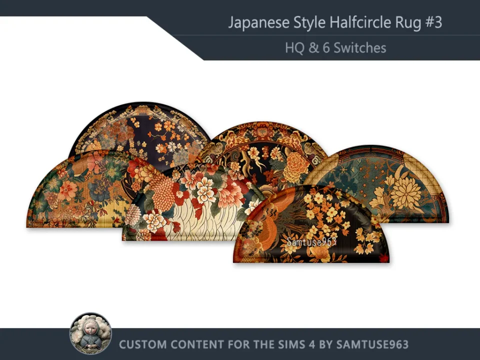 HQ Japanese Style Half Circle Dance Rug #3 Samtuse963