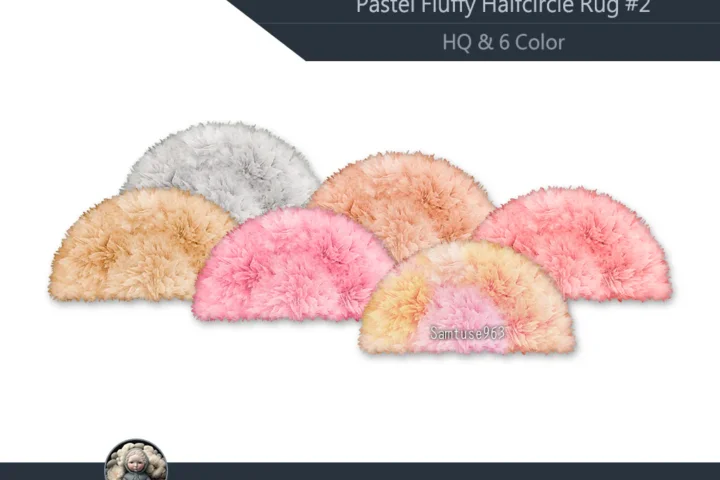 HQ Pastel Fluffy Half Circle Dance Rug #2 Samtuse963