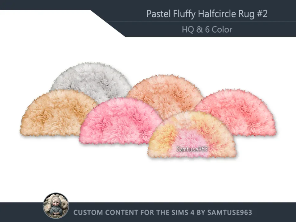 HQ Pastel Fluffy Half Circle Dance Rug #2 Samtuse963