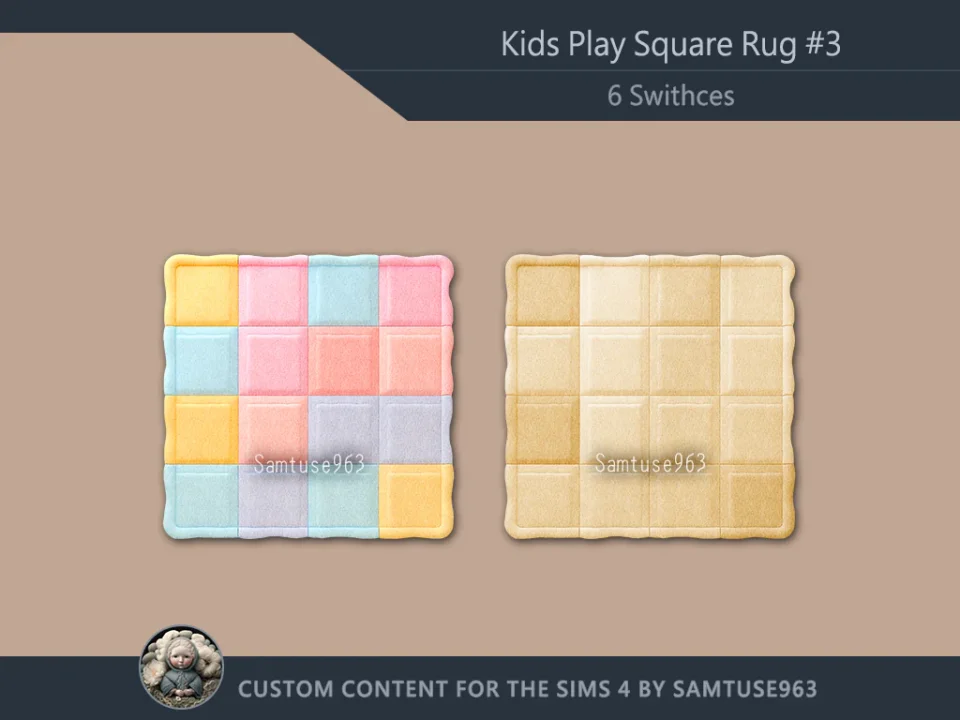 Kids Play Square Dance Rug #3 Samtuse963