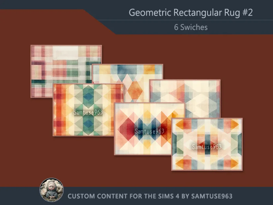 Geometric Rectangular Dance Rug #2 Samtuse963